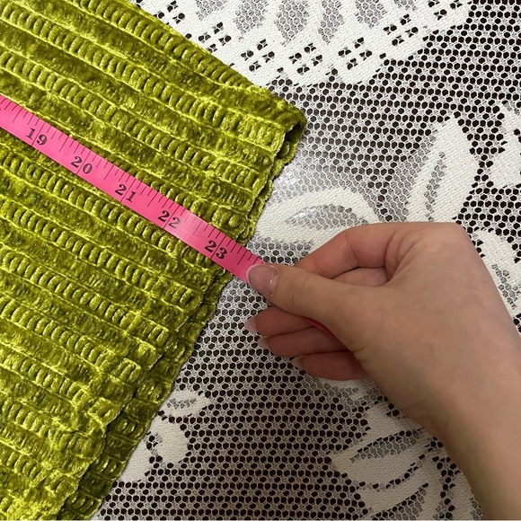 VINTAGE Betty Blue Green Crushed Velvet Ribbed Turtle Neck Top size medium - Picture 6 of 6